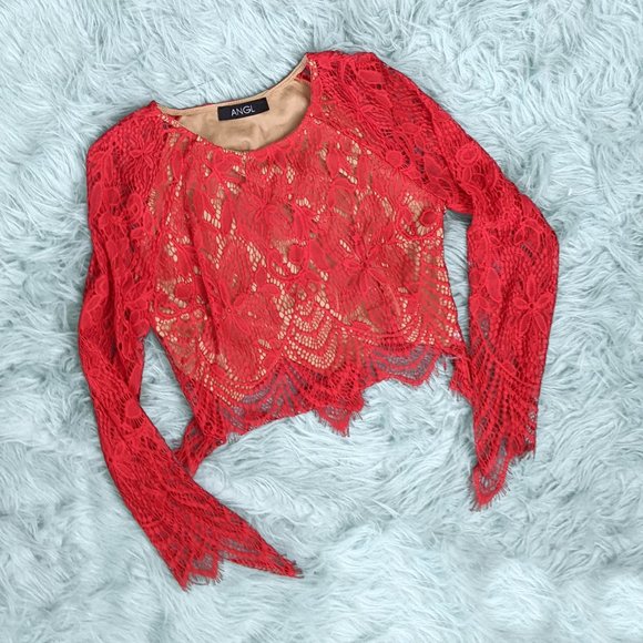 Angl Top in Red Lace - Picture 1 of 4
